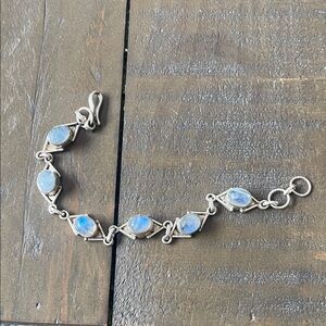 Elegant sterling Silver moonstone 7" Bracelet .  Unique and stunning.